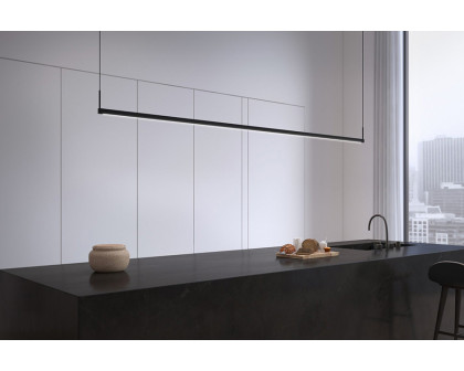 Sonneman Thin-Line LED Pendant - Satin Black, 8" Two-Sided, 3000K