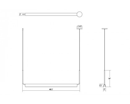 Sonneman Morii LED Pendant - Bright Satin Aluminum, 48"