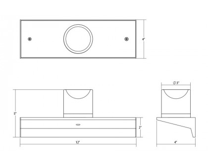 Sonneman Votives LED Wall Bar - Satin Black, 1", 3" height x 3" diameter