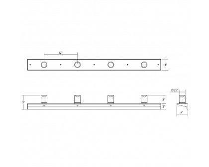 Sonneman Votives LED Wall Bar - 4', 3" height x 2.25" diameter