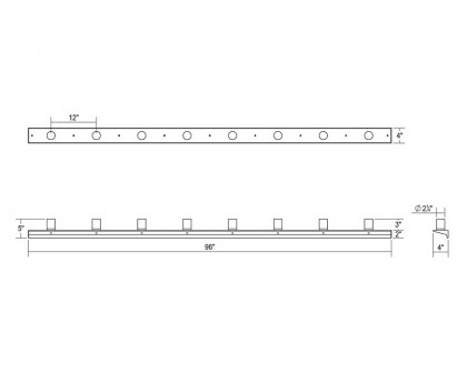 Sonneman Votives LED Wall Bar - Bright Satin Aluminum, 8", 3" height x 2.25" diameter