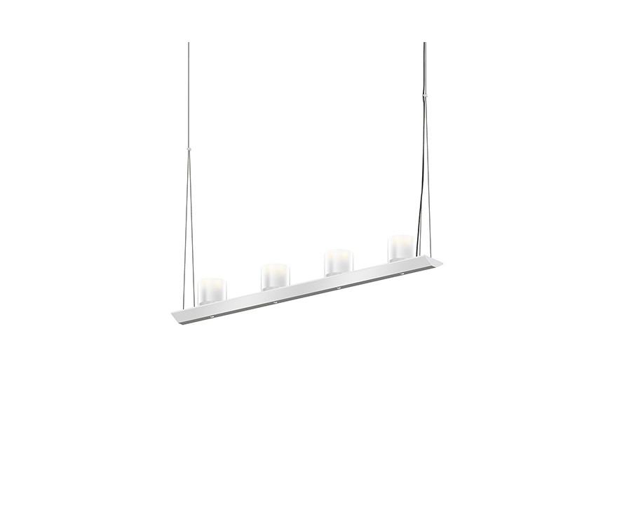 Sonneman Votives LED Bar Pendant - Bright Satin Aluminum, 3", 3" height x 3" diameter