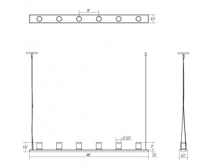 Sonneman - Votives LED Bar Pendant