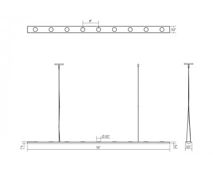 Sonneman Votives LED Bar Pendant - Satin White, 6", .25" height x 2.25" diameter