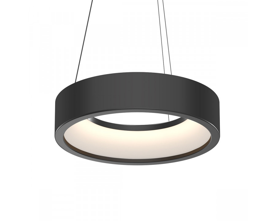 Sonneman Tromme LED Pendant - 18" Short, Bright Satin Aluminum, 20 ft