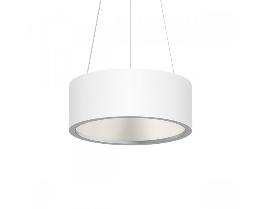 Sonneman Tromme LED Pendant - 18" Standard, Satin White, 20 ft