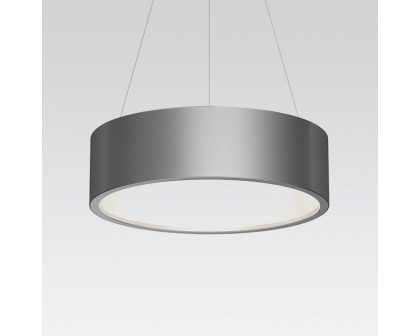 Sonneman Tromme LED Pendant - 24" Standard, Bright Satin Aluminum, 20 ft