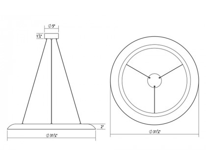 Sonneman™ Torus LED Pendant - Satin Black, 32"