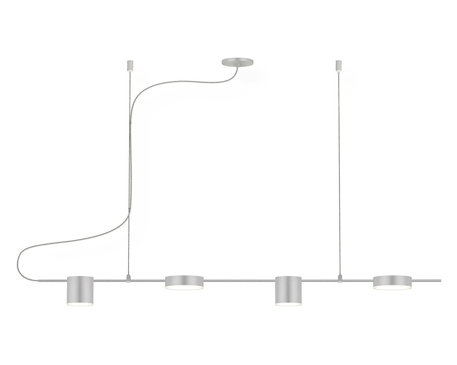 Sonneman Counterpoint LED Pendant - Bright Satin Aluminum, 4-Light Linear