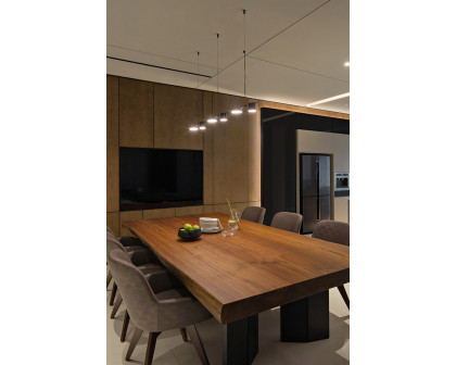 Sonneman Counterpoint LED Pendant - Satin Black, 6-Light Linear