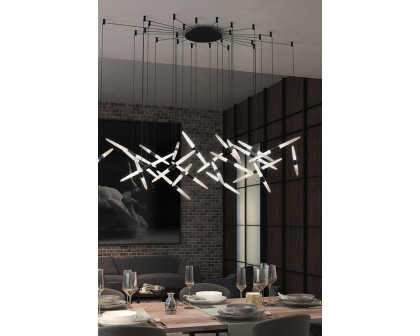 Sonneman Ballet LED Chandelier - Bright Satin Aluminum, 9-Light, Swag