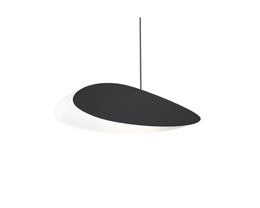 Sonneman Papillons LED Single Pendant - Satin Black Shade , Long Oval Single Pendant