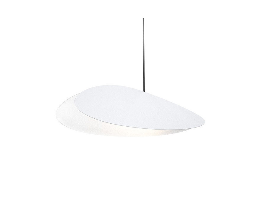 Sonneman Papillons LED Single Pendant - Satin White Shade, Long Oval Single Pendant