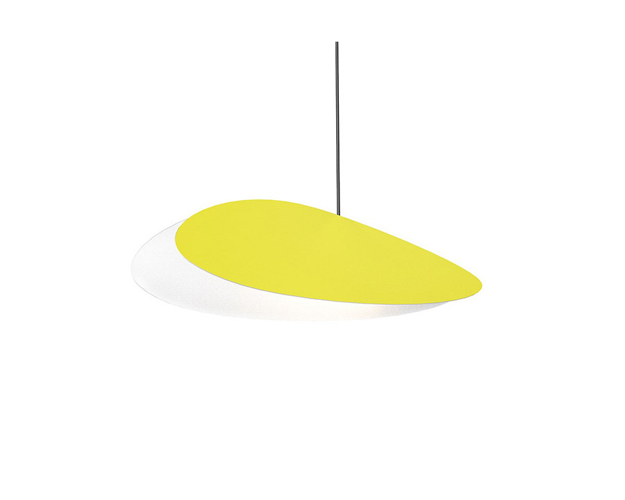 Sonneman Papillons LED Single Pendant - Satin Yellow Shade, Long Oval Single Pendant