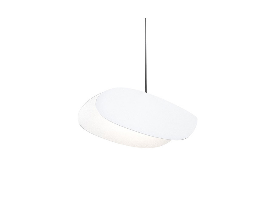 Sonneman Papillons LED Single Pendant - Satin White Shade, Oval Single Pendant