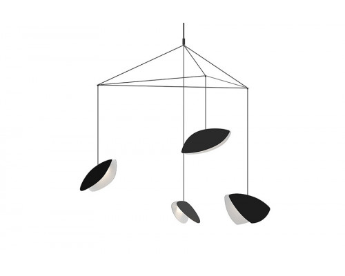 Sonneman Papillons LED Chandelier - Satin Black Shade , 4-Light Large