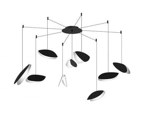 Sonneman Papillons LED Chandelier - Satin Black Shade , 9-Light Swag