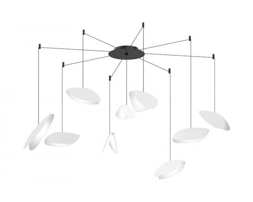 Sonneman Papillons LED Chandelier - Satin White Shade, 9-Light Swag