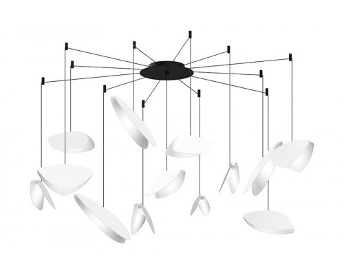 Sonneman Papillons LED Chandelier - Satin White Shade, 13-Light Swag