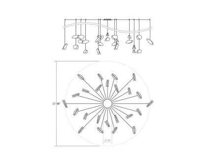 Sonneman Papillons LED Chandelier - Satin Black Shade , 24-Light Swag