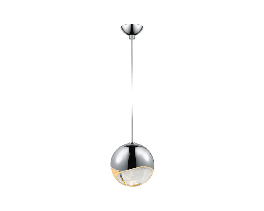 Sonneman Grapes LED Single Pendant - Polished Chrome, Single Large, Micro-Dome Canopy