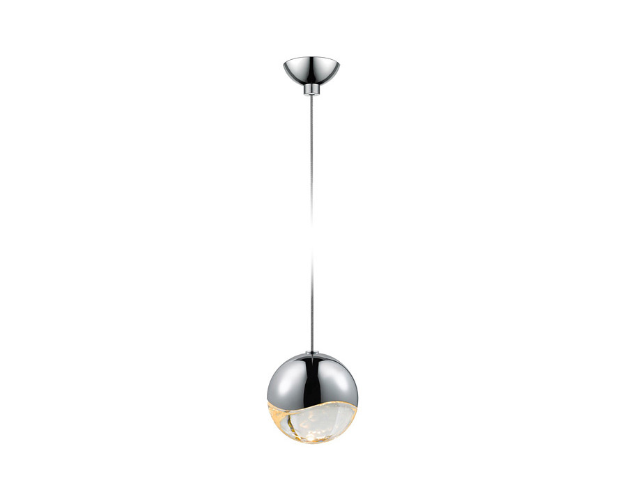 Sonneman Grapes LED Single Pendant - Polished Chrome, Single Medium, Micro-Dome Canopy