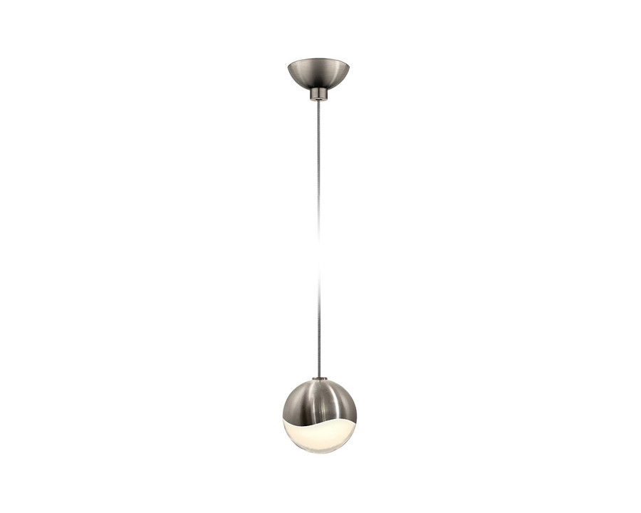 Sonneman Grapes LED Single Pendant - Satin Nickel, Single Small, Micro-Dome Canopy