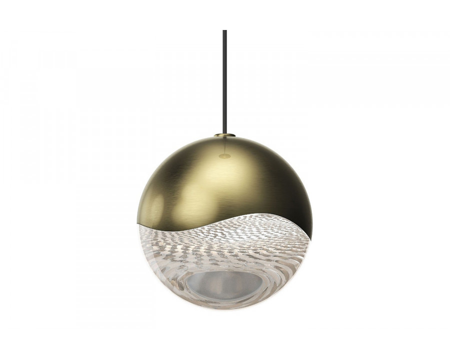 Sonneman Grapes LED Single Pendant - Brass Finish, Single Large, Micro-Dome Canopy