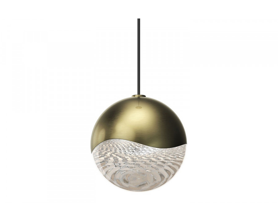 Sonneman Grapes LED Single Pendant - Brass Finish, Single Medium, Micro-Dome Canopy