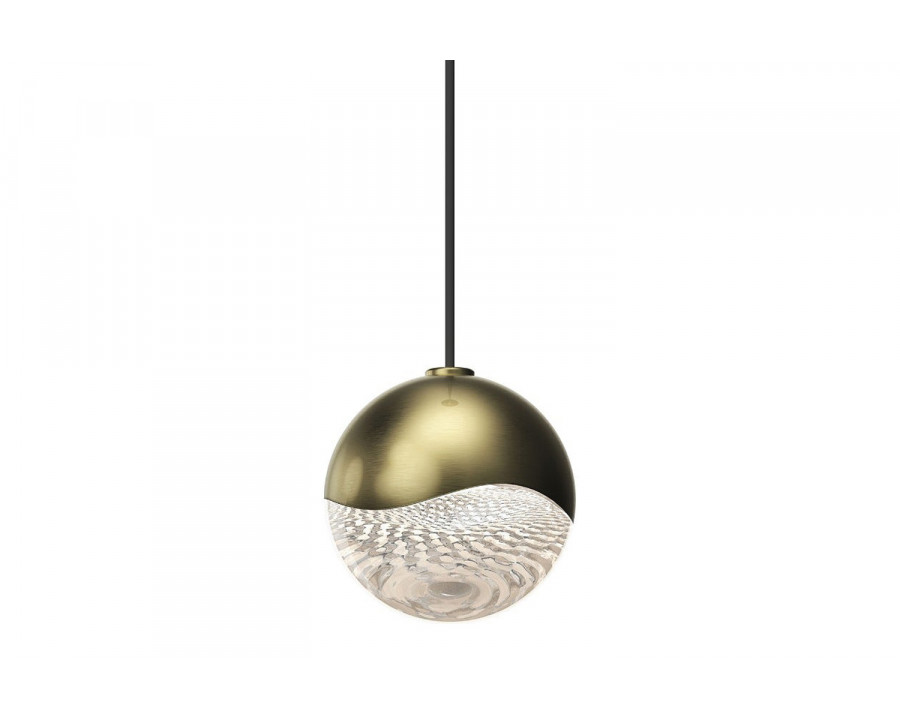 Sonneman Grapes LED Single Pendant - Brass Finish, Single Small, Micro-Dome Canopy