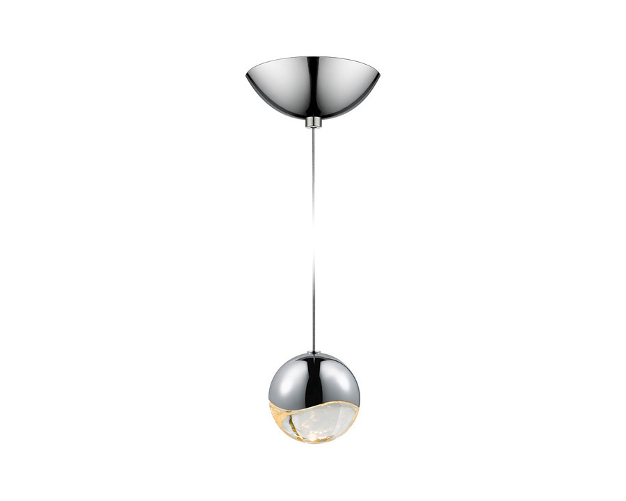 Sonneman Grapes LED Single Pendant - Polished Chrome, Single Medium, Dome Canopy