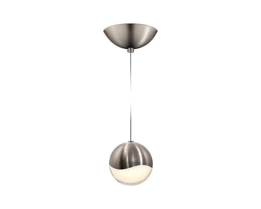 Sonneman Grapes LED Single Pendant - Satin Nickel, Single Large, Dome Canopy