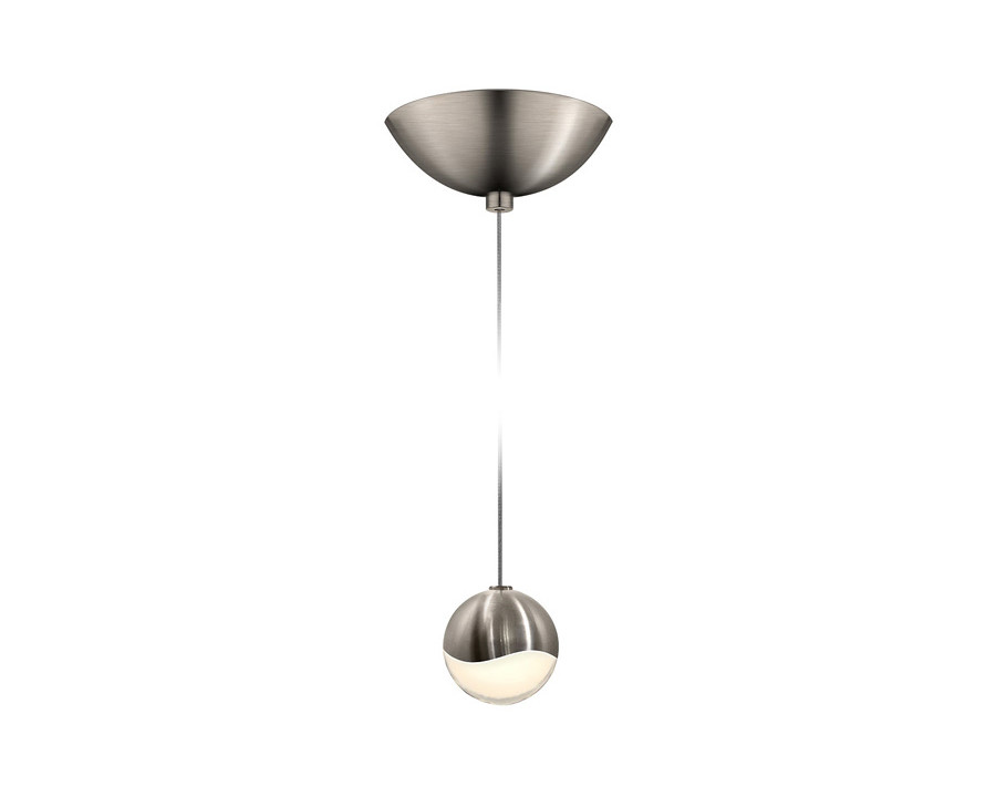 Sonneman Grapes LED Single Pendant - Satin Nickel, Single Small, Dome Canopy