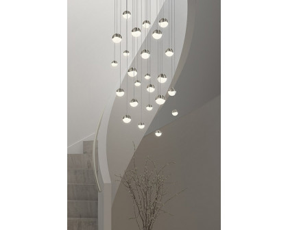 Sonneman Grapes LED Single Pendant - Satin Nickel, Single Small, Dome Canopy