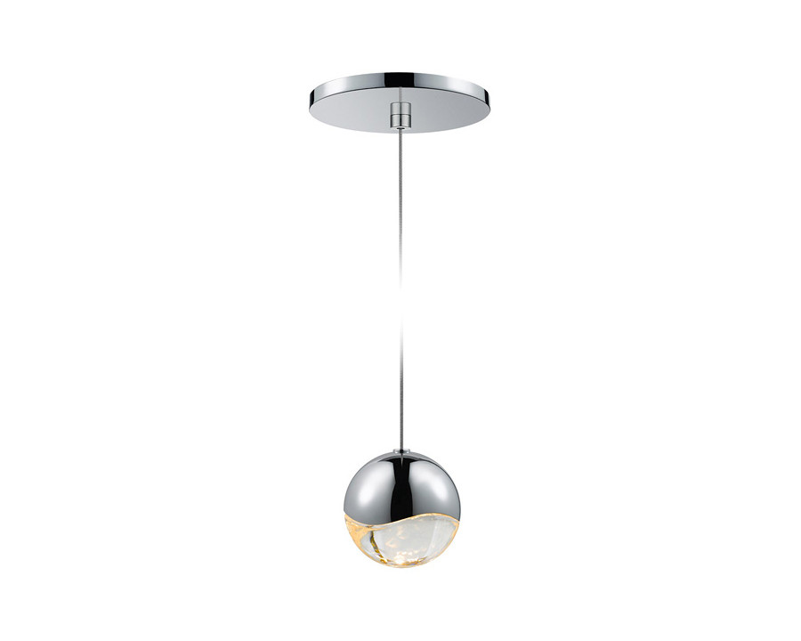 Sonneman Grapes LED Single Pendant - Polished Chrome, Single Medium, Round Canopy