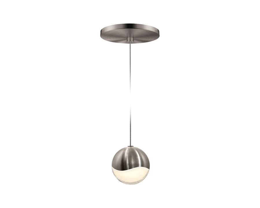 Sonneman Grapes LED Single Pendant - Satin Nickel, Single Medium, Round Canopy