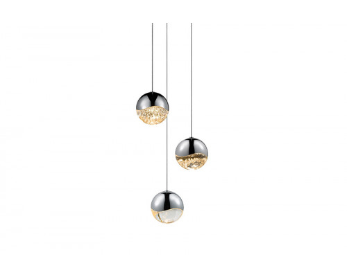 Sonneman Grapes LED Chandelier - Polished Chrome, 3-Light Large, Round Canopy