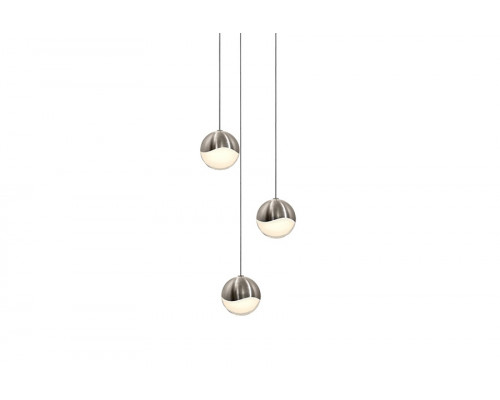 Sonneman Grapes LED Chandelier - Satin Nickel, 3-Light Medium, Round Canopy