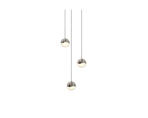 Sonneman Grapes LED Chandelier - Satin Nickel, 3-Light Small, Round Canopy