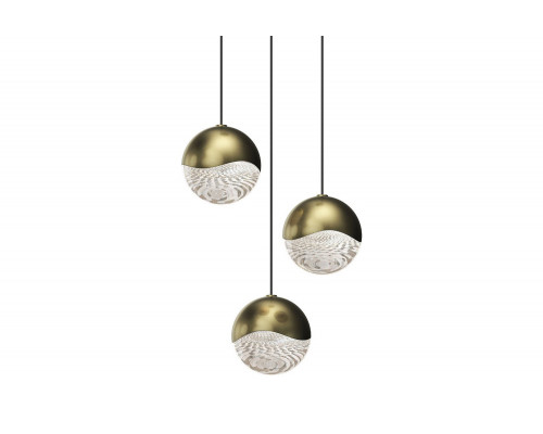 Sonneman Grapes LED Chandelier - Brass Finish, 3-Light Medium, Round Canopy