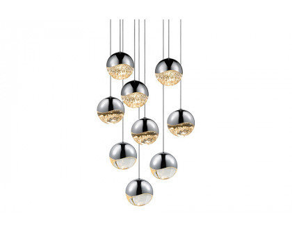 Sonneman Grapes LED Chandelier - Polished Chrome, 9-Light Large, Round Canopy