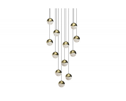 Sonneman Grapes LED Chandelier - Brass Finish, 12-Light Medium, Round Canopy