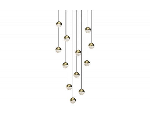 Sonneman Grapes LED Chandelier - Brass Finish, 12-Light Small, Round Canopy