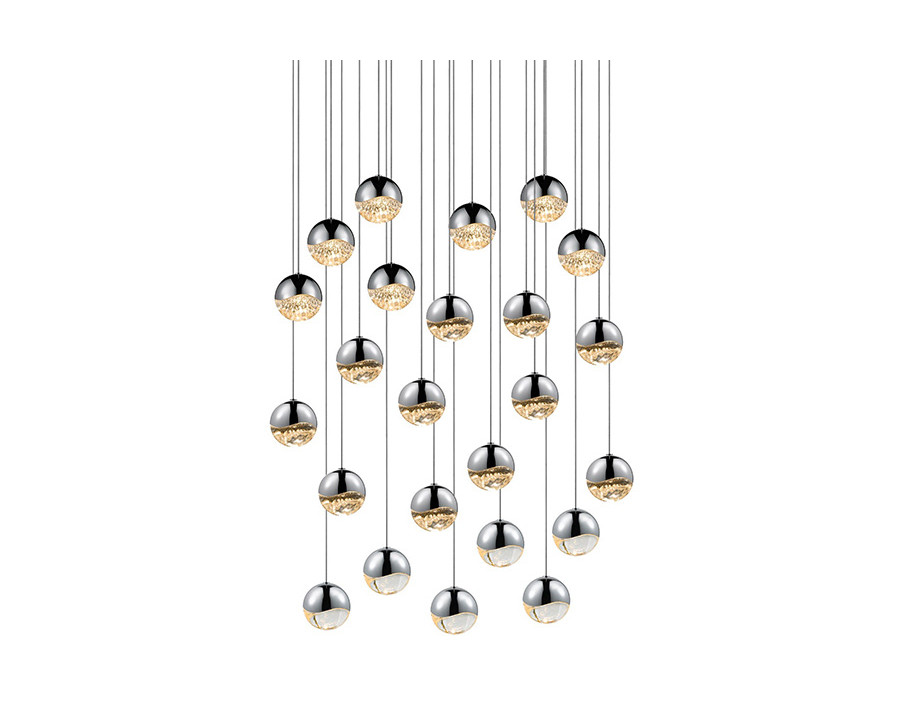 Sonneman Grapes LED Chandelier - Polished Chrome, 24-Light Medium, Round Canopy