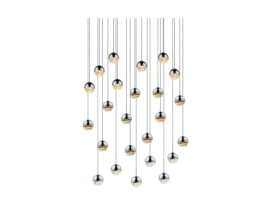 Sonneman Grapes LED Chandelier - Polished Chrome, 24-Light Small, Round Canopy