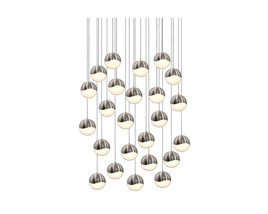 Sonneman Grapes LED Chandelier - Satin Nickel, 24-Light Large, Round Canopy