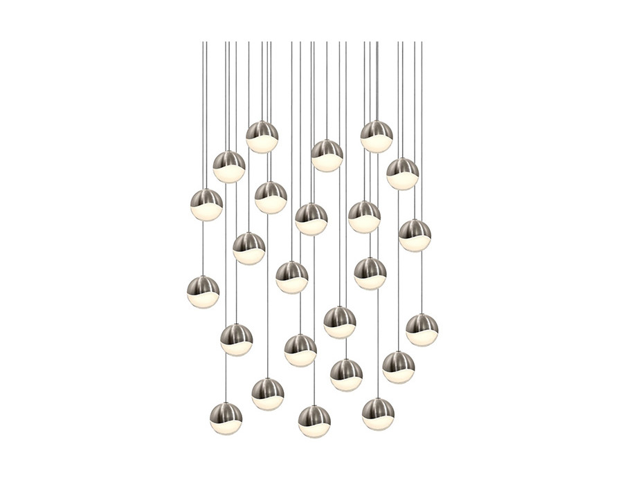 Sonneman Grapes LED Chandelier - Satin Nickel, 24-Light Medium, Round Canopy