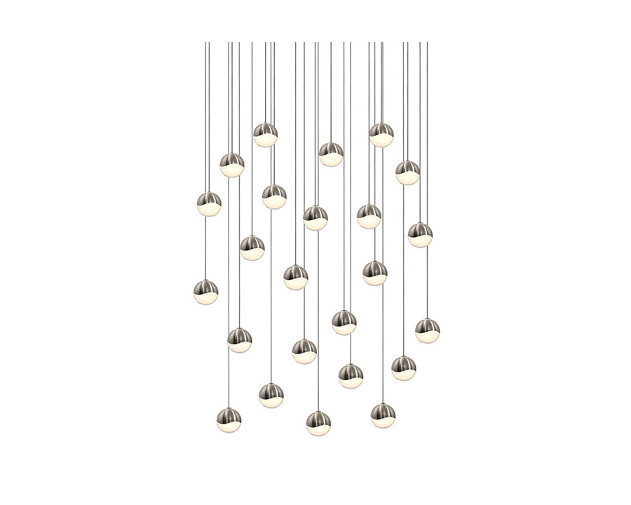 Sonneman Grapes LED Chandelier - Satin Nickel, 24-Light Small, Round Canopy