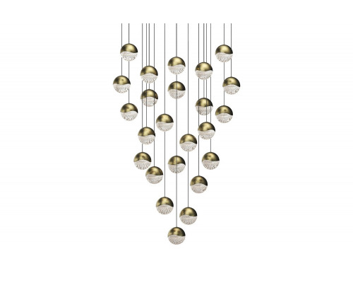 Sonneman Grapes LED Chandelier - Brass Finish, 24-Light Large, Round Canopy