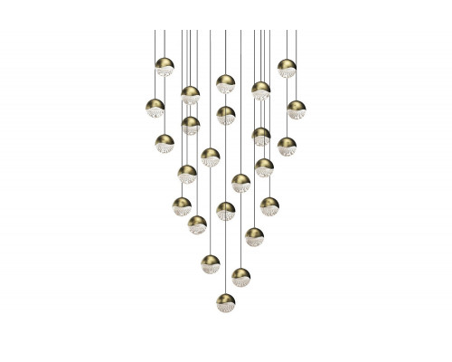 Sonneman Grapes LED Chandelier - Brass Finish, 24-Light Medium, Round Canopy